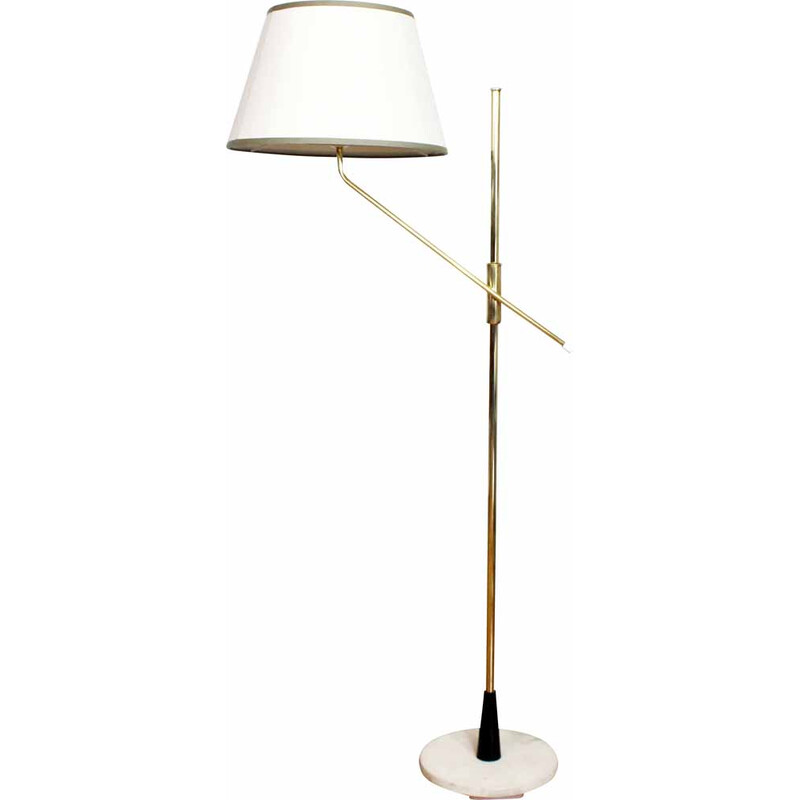 Lámpara de pie vintage de latón, 1950-1960