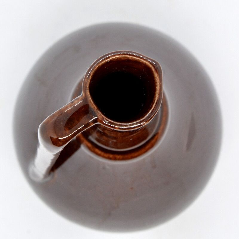 Jarra de miel vintage de bronce y cerámica de Zakłady Ceramiczne, Polonia años 70