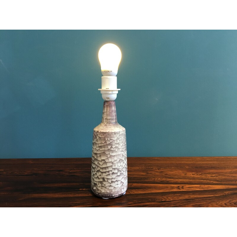 Lampe de table en céramique danoise avec un effet craquelé - 1960