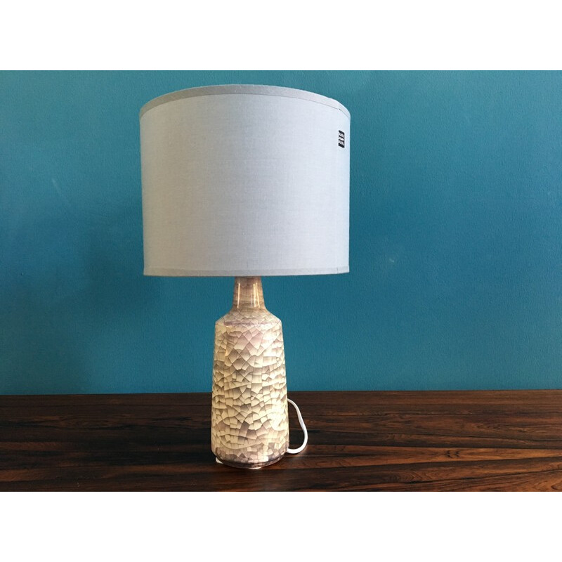 Mid-century Danish ceramic table lamp with craquelure glaze - 1960s