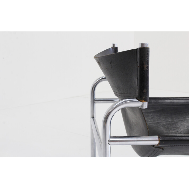 Pair of vintage leather lounge chairs by Walter Antonis for 't Spectrum, Netherlands 1970