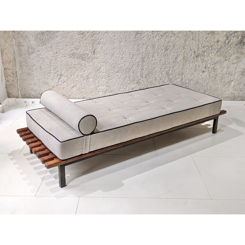 Sofá cama vintage Cansado de caoba de Charlotte Perriand para Steph Simon, 1960