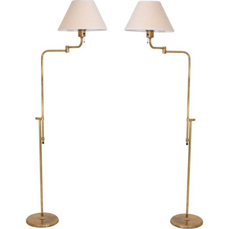 Pair of French mid-Century adjustable floor lamp - 1960s