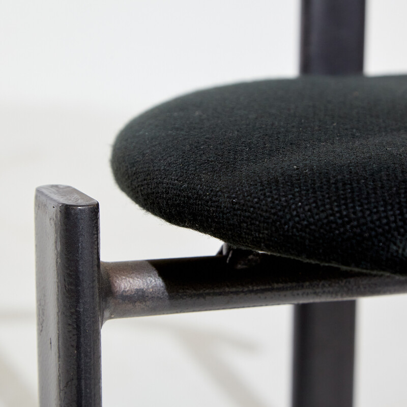 Cadeira emoldurada em metal Vintage com estofos têxteis
