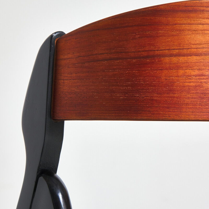 Vintage model 71 oakwood and teak dining chair by Henning Kjærnulf for Boltings Stolefabrik, 1960s