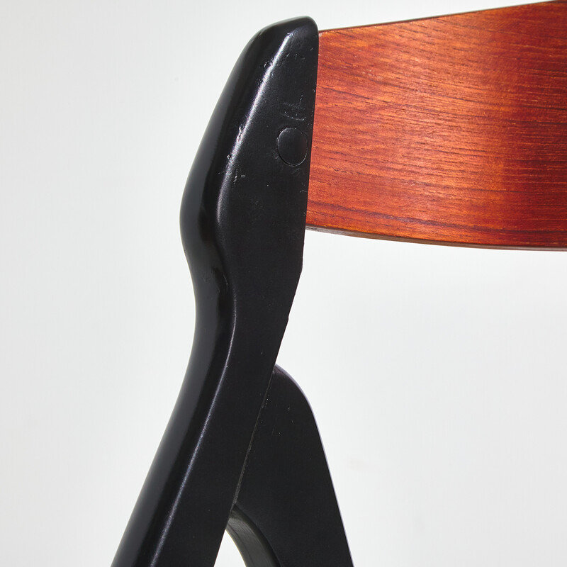 Vintage model 71 oakwood and teak dining chair by Henning Kjærnulf for Boltings Stolefabrik, 1960s