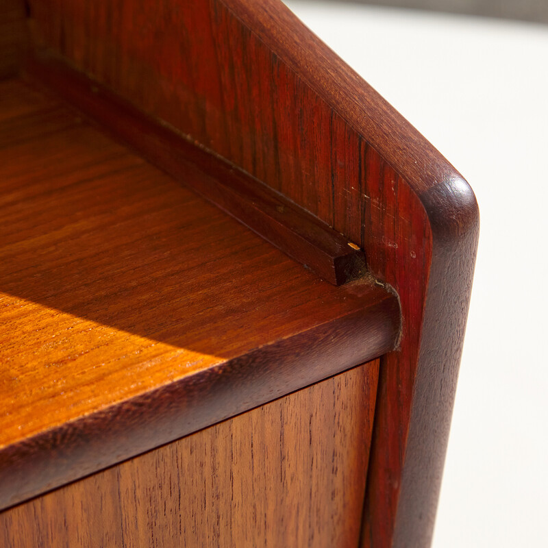 Vintage Danish teak six-drawer secretary