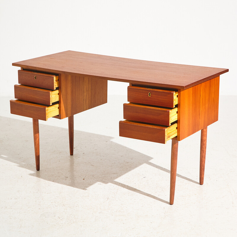 Scrivania danese vintage in teak, anni '70