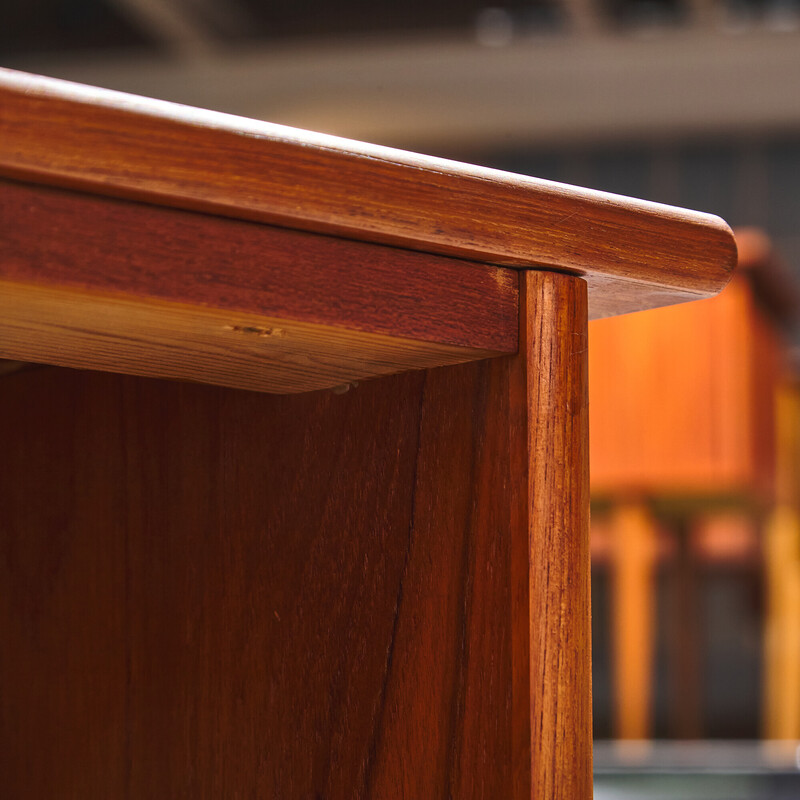 Vintage Deens teakhouten bureau met drie laden, 1970