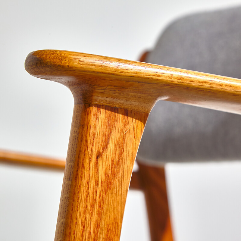 Juego de 5 sillones vintage de madera de roble con tapicería de lana modelo 49 de Erik Buch para O.D. Møbler, años 60