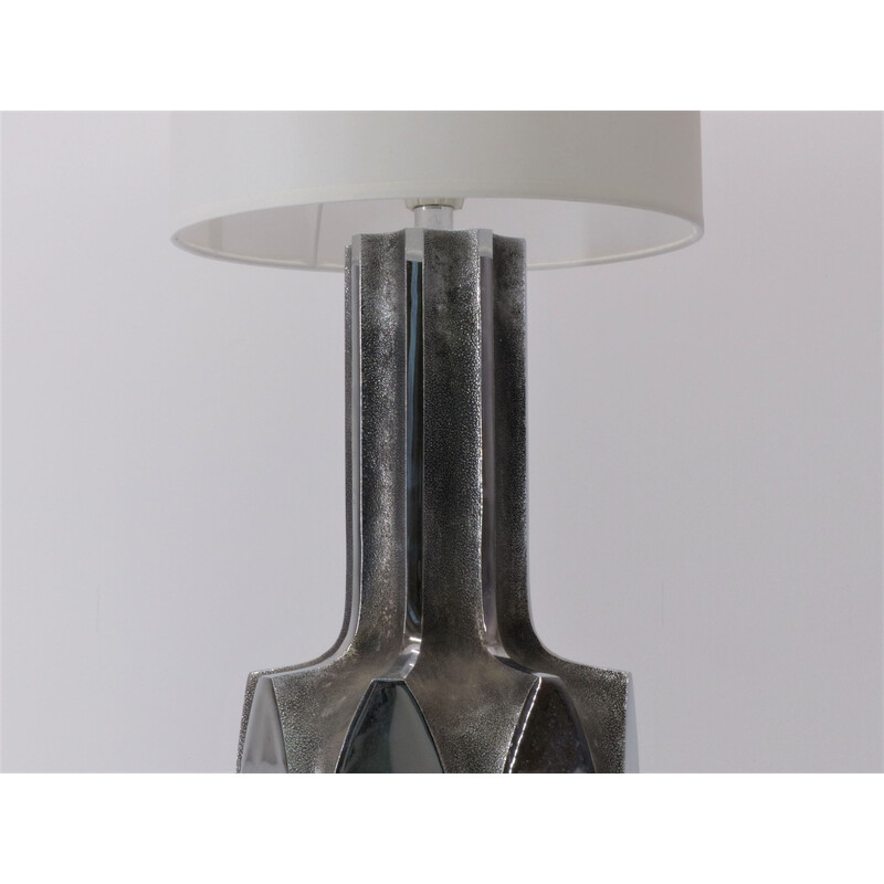 Verchromte brutalistische Vintage-Lampe, 1970