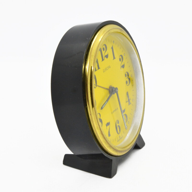 Reloj despertador mecánico vintage de Europa, Alemania Años 60