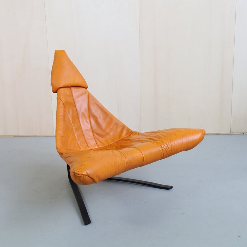 Vintage lederen fauteuil "Paradijsvogel" van Pieter van Velzen voor Leolux