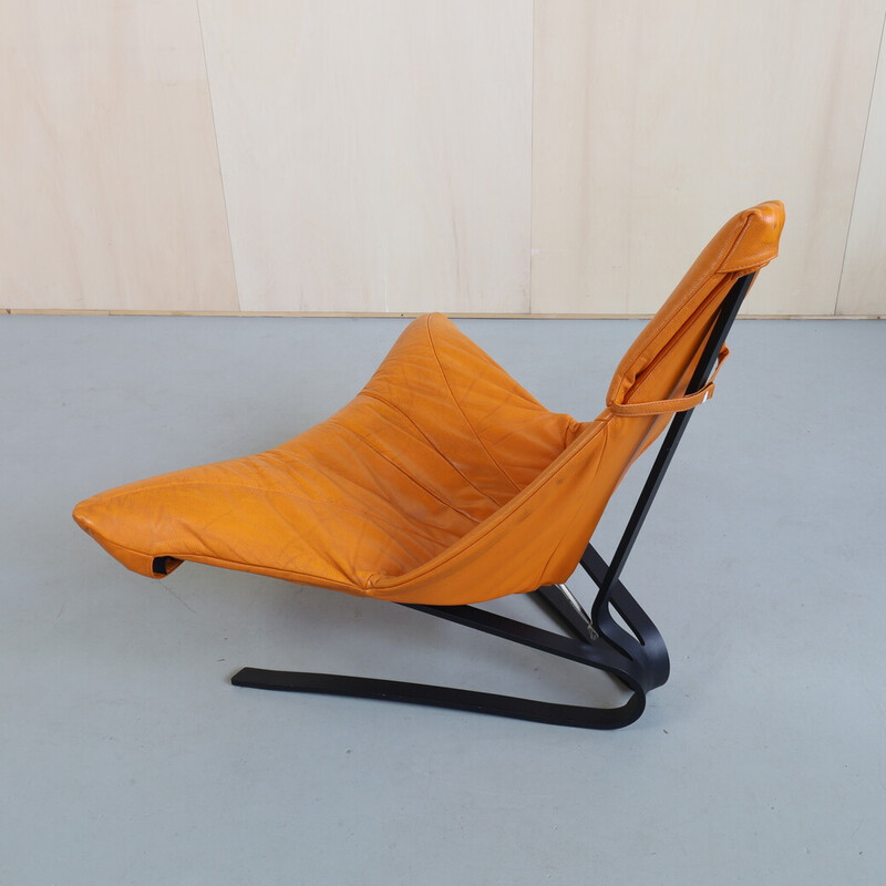 Vintage lederen fauteuil "Paradijsvogel" van Pieter van Velzen voor Leolux