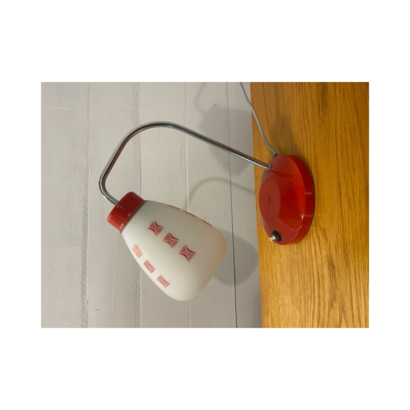 Vintage red desk lamp by Lidokov, Czechoslovakia 1960s