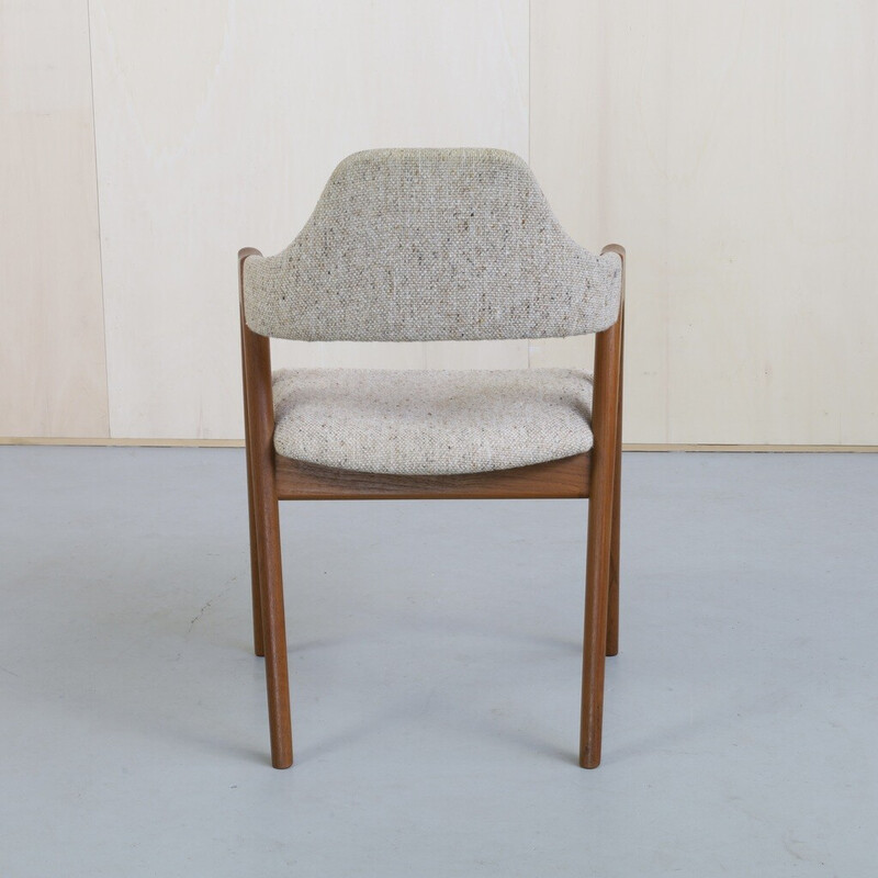 Cadeira Vintage compass em lã e teca por Kai Kristiansen para Sva Møbler, Dinamarca