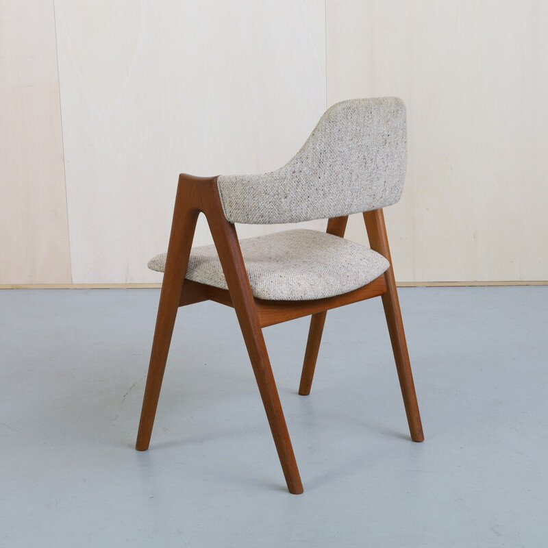 Cadeira Vintage compass em lã e teca por Kai Kristiansen para Sva Møbler, Dinamarca