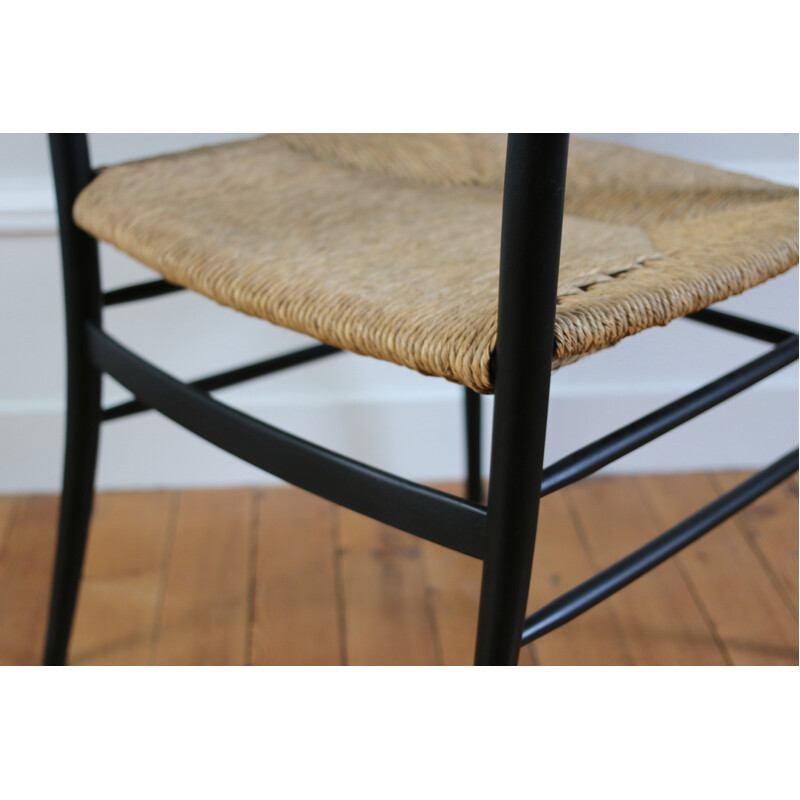 Vintage rieten fauteuil Enrico Delmonte, 1960