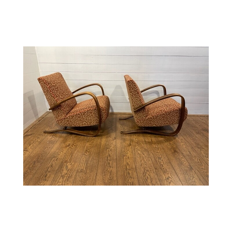 Paar vintage fauteuils H-269 van Jindrich Halabala
