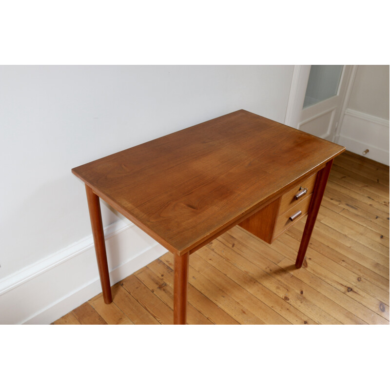 Vintage Scandinavisch teakhouten bureau, Denemarken 1960