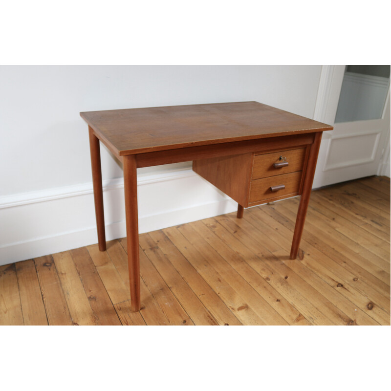 Scrivania scandinava vintage in teak, Danimarca 1960