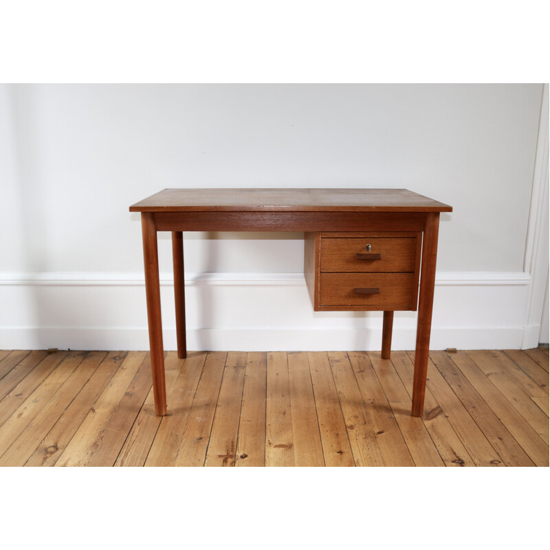 Scrivania scandinava vintage in teak, Danimarca 1960