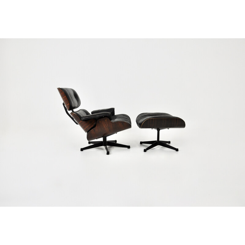 Vintage armchair with ottoman by Charles and Ray Eames for Icf Herman Miller, 1970