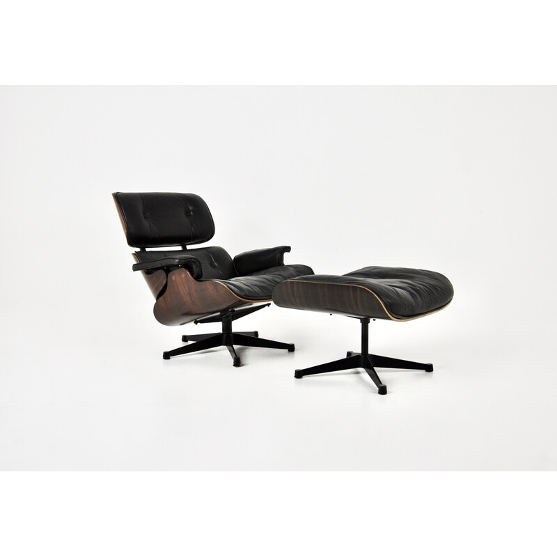 Poltrona Vintage com otomano por Charles e Ray Eames para Icf Herman Miller, 1970