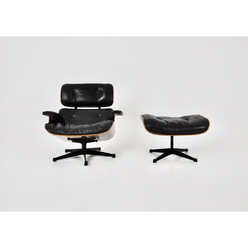 Vintage armchair with ottoman by Charles and Ray Eames for Icf Herman Miller, 1970