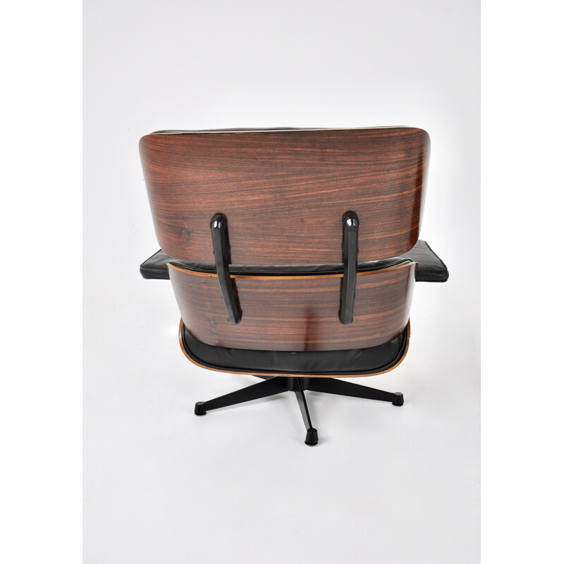 Vintage fauteuil met voetenbankje van Charles en Ray Eames voor Icf Herman Miller, 1970