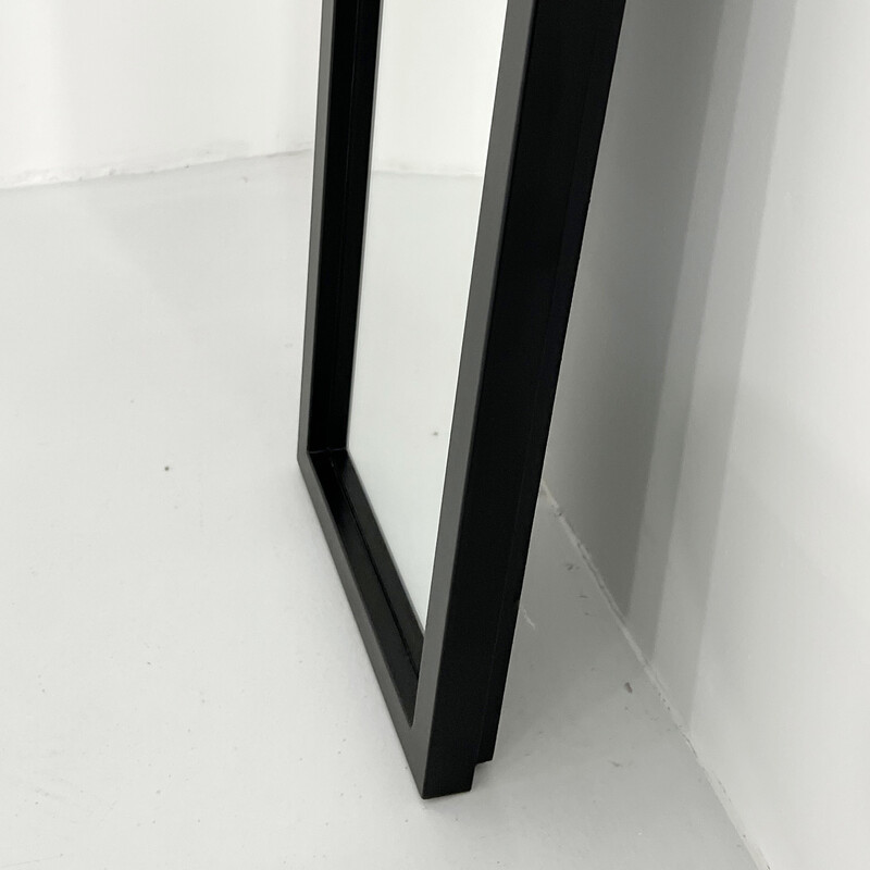 Spiegel mit schwarzem Rahmen von Anna Castelli Ferrieri für Kartell, 1980er Jahre
