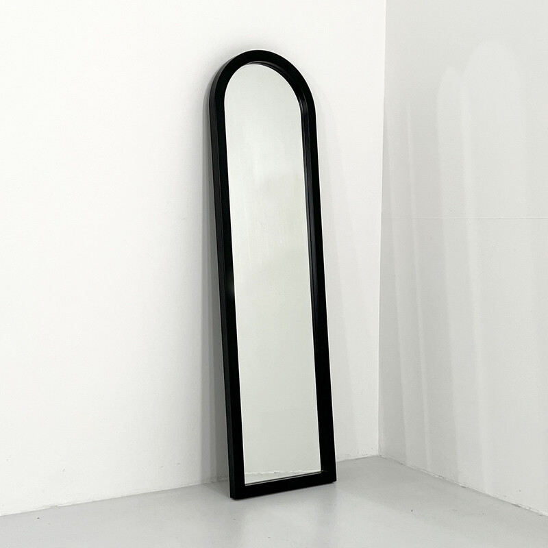 Miroir vintage à cadre noir par Anna Castelli Ferrieri pour Kartell, 1980