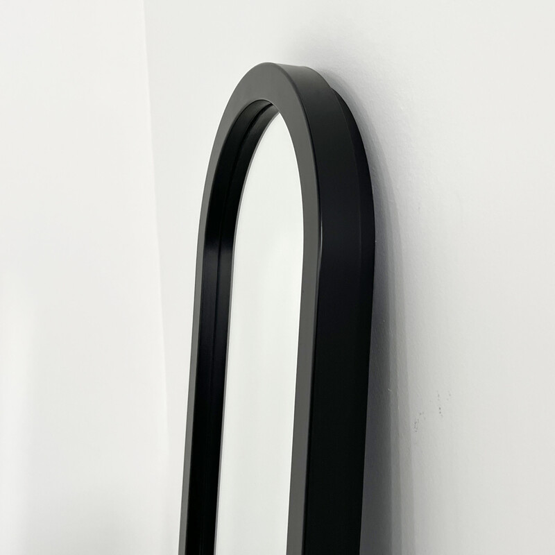 Miroir vintage à cadre noir par Anna Castelli Ferrieri pour Kartell, 1980