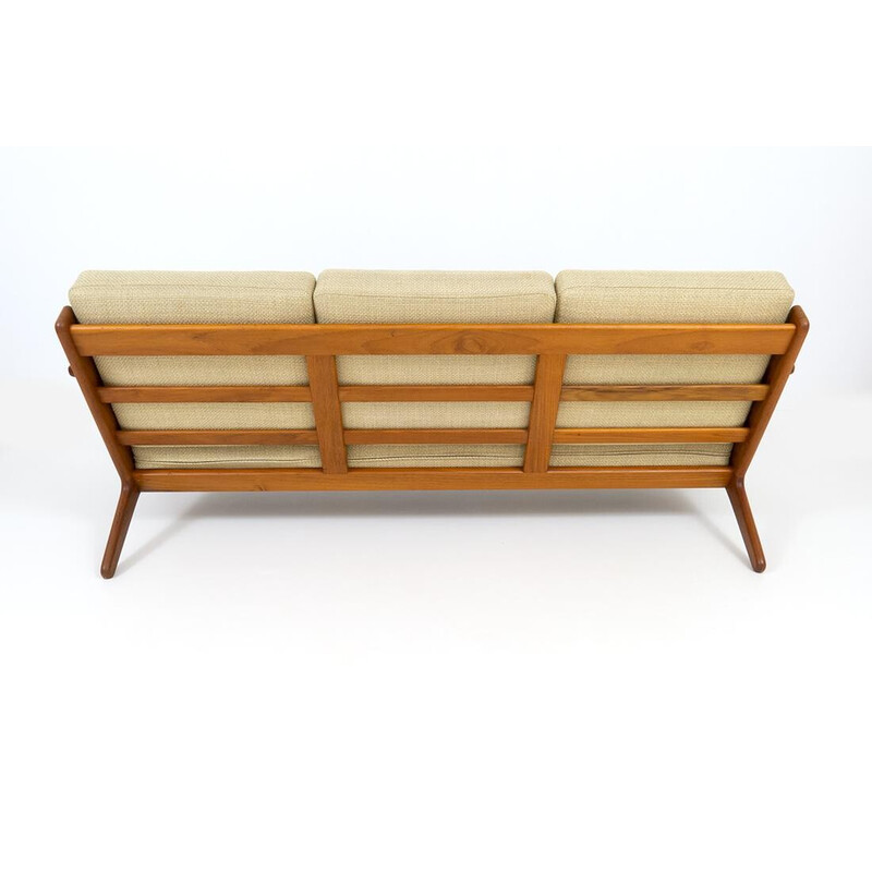 Vintage teak model Ge 290 3-zits bank van Hans J. Wegner voor Getama