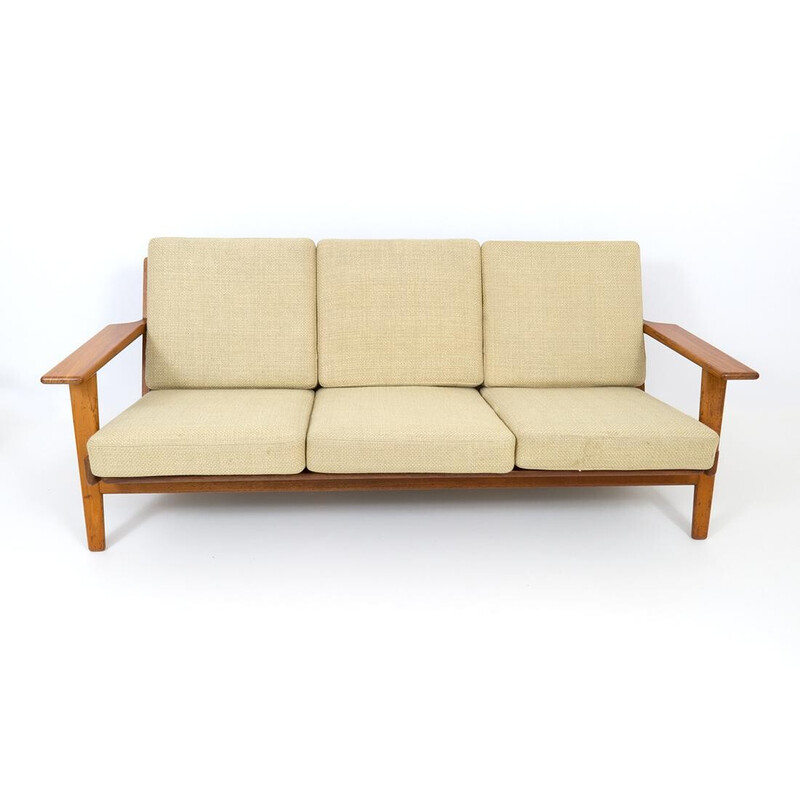 Divano vintage a 3 posti in teak modello Ge 290 di Hans J. Wegner per Getama