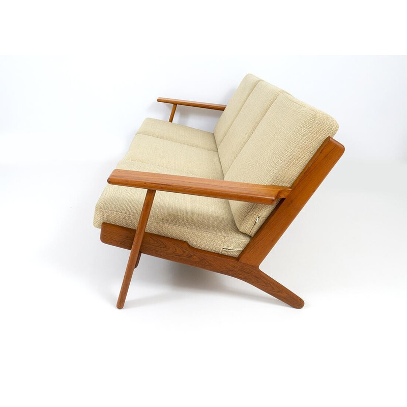 Sofá de teca Vintage modelo Ge 290 de 3 lugares de Hans J. Wegner para Getama