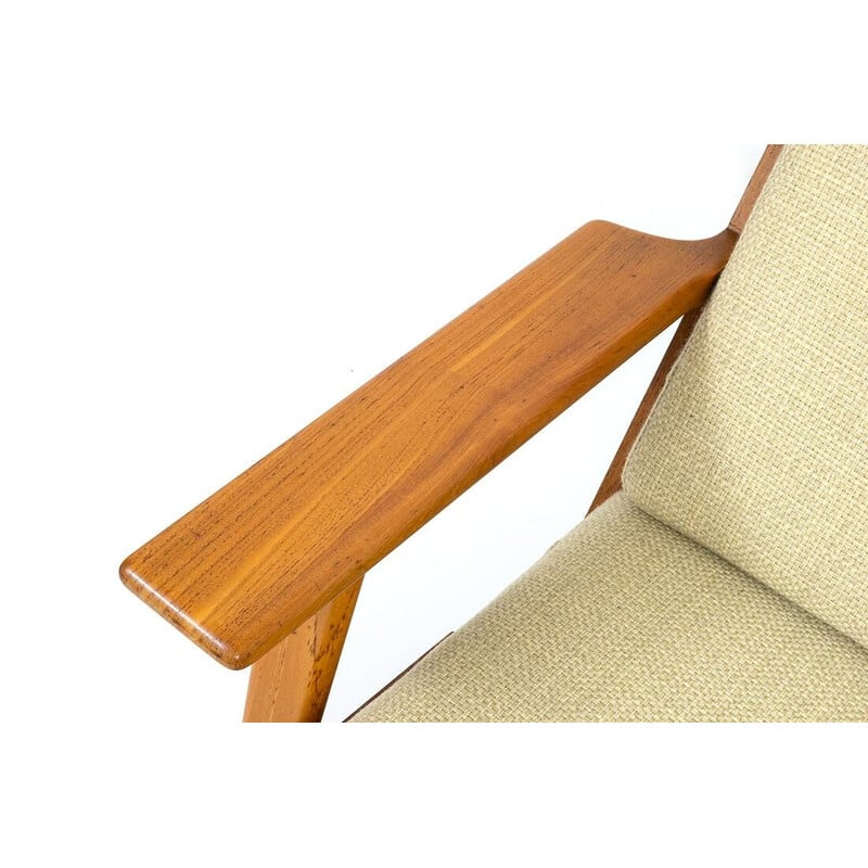 Divano vintage a 3 posti in teak modello Ge 290 di Hans J. Wegner per Getama