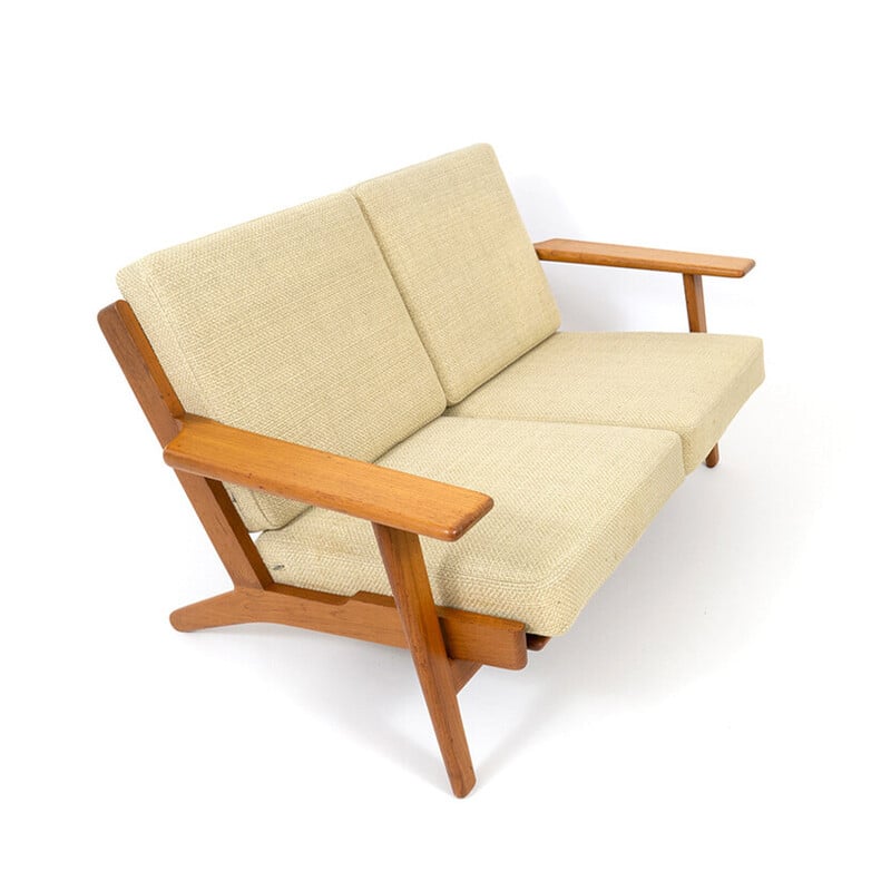 Ge 290 vintage 2-zits teakhouten bank van Hans Wegner voor Getama