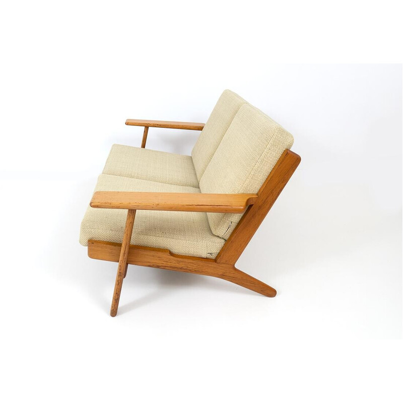 Divano vintage a 2 posti in teak Ge 290 di Hans Wegner per Getama