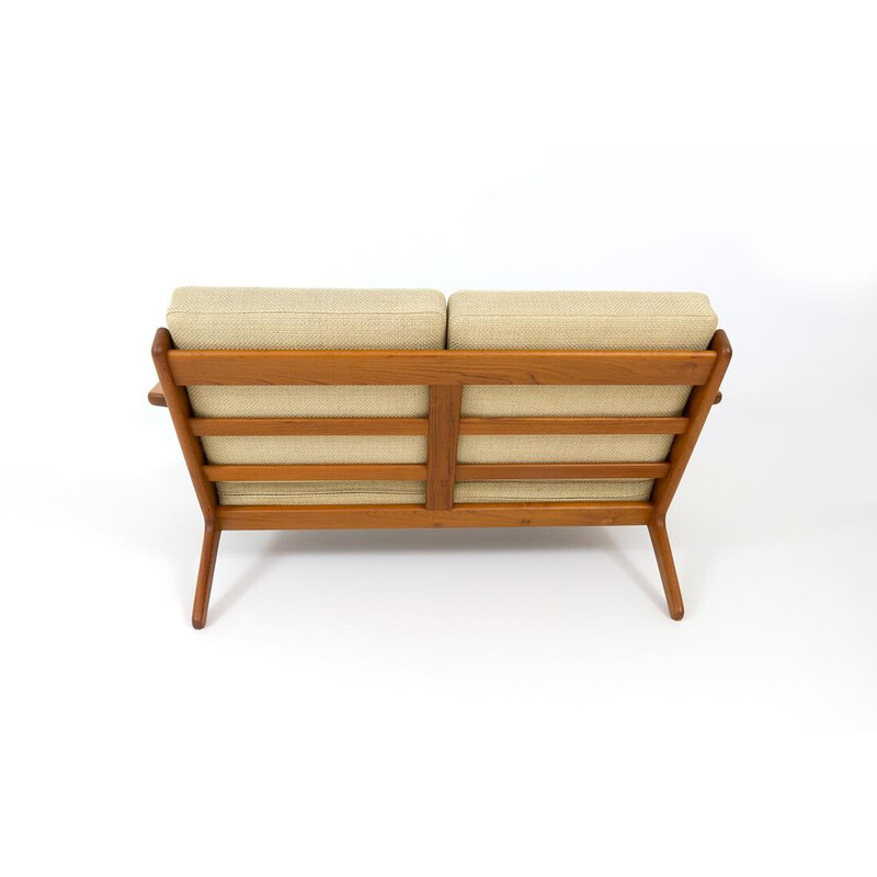 Divano vintage a 2 posti in teak Ge 290 di Hans Wegner per Getama