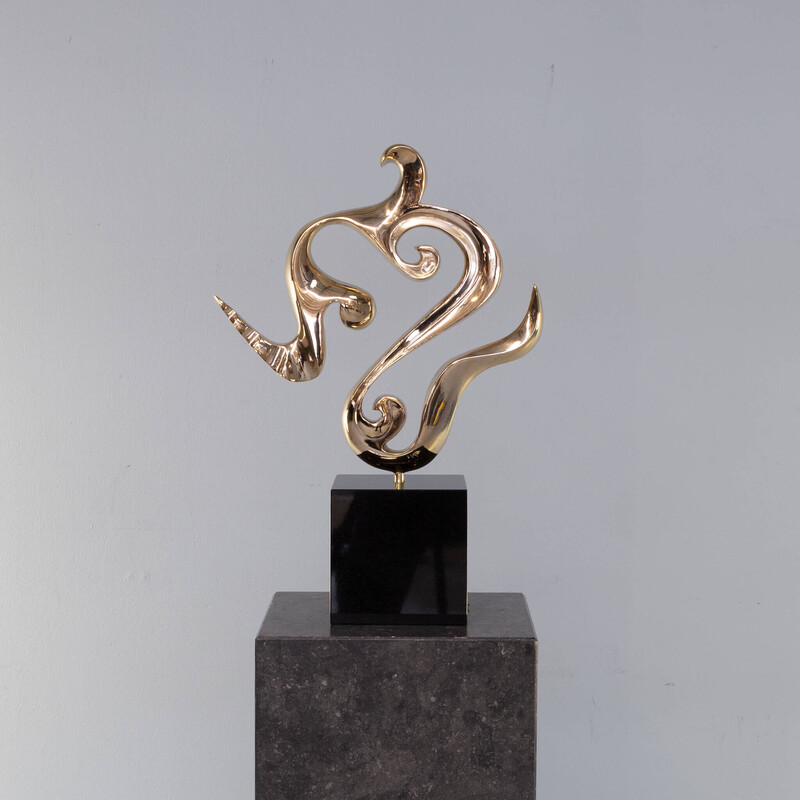 Vintage ‘flow’ bronze sculpture by Jan Willem Krijger