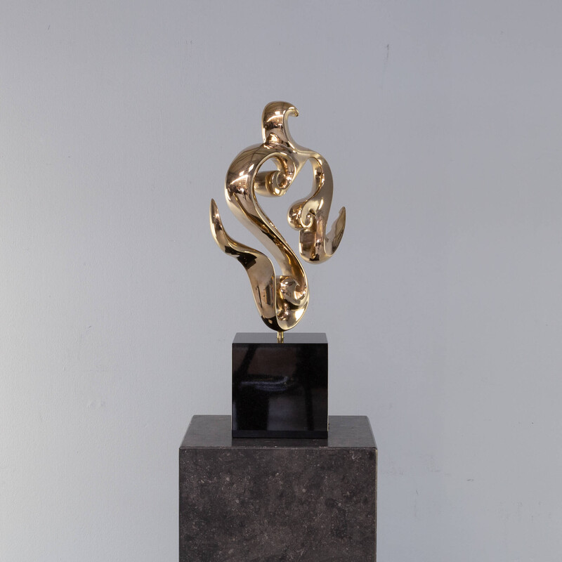 Scultura vintage in bronzo "flow" di Jan Willem Krijger