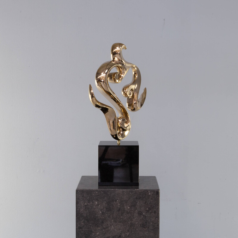 Vintage 'flow' bronzen beeld van Jan Willem Krijger