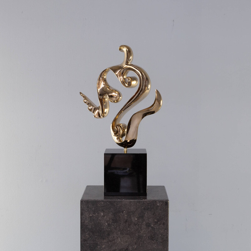 Sculpture vintage en bronze "flow" de Jan Willem Krijger