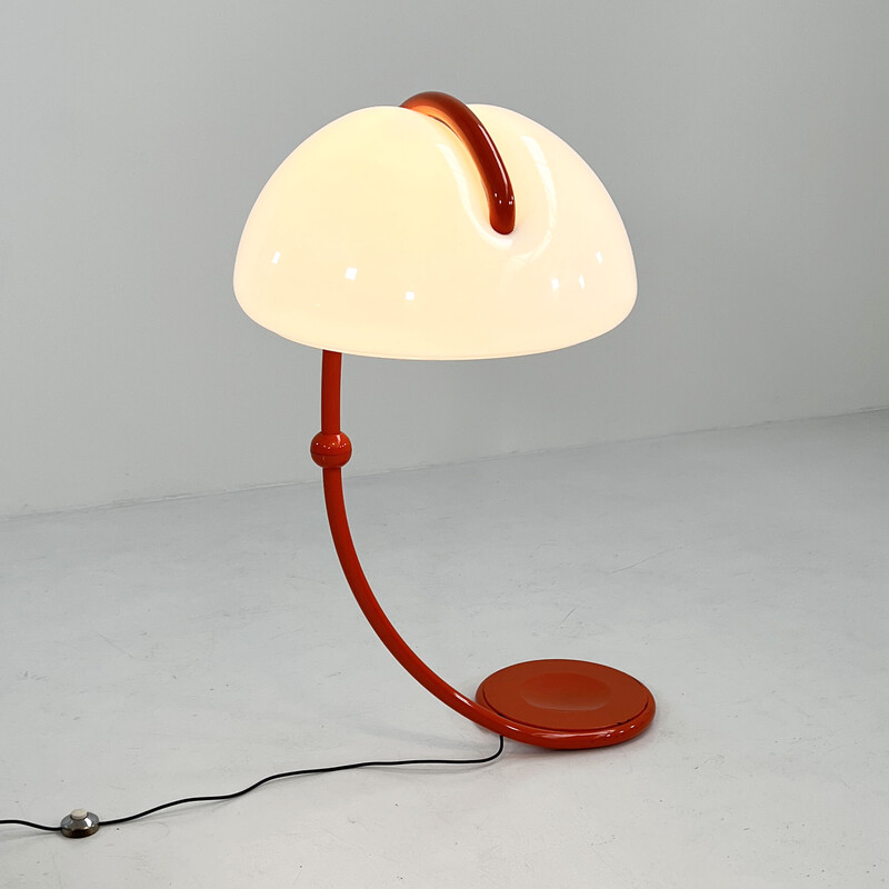 Vintage orange Serpente floor lamp by Elio Martinelli for Martinelli Luce, 1970s