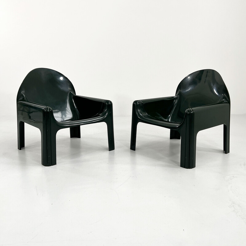 Paar vintage model 4794 fauteuils van Gae Aulenti voor Kartell, jaren 1970