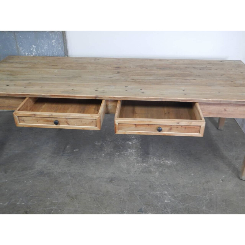 Vintage fir wood table, 1960s