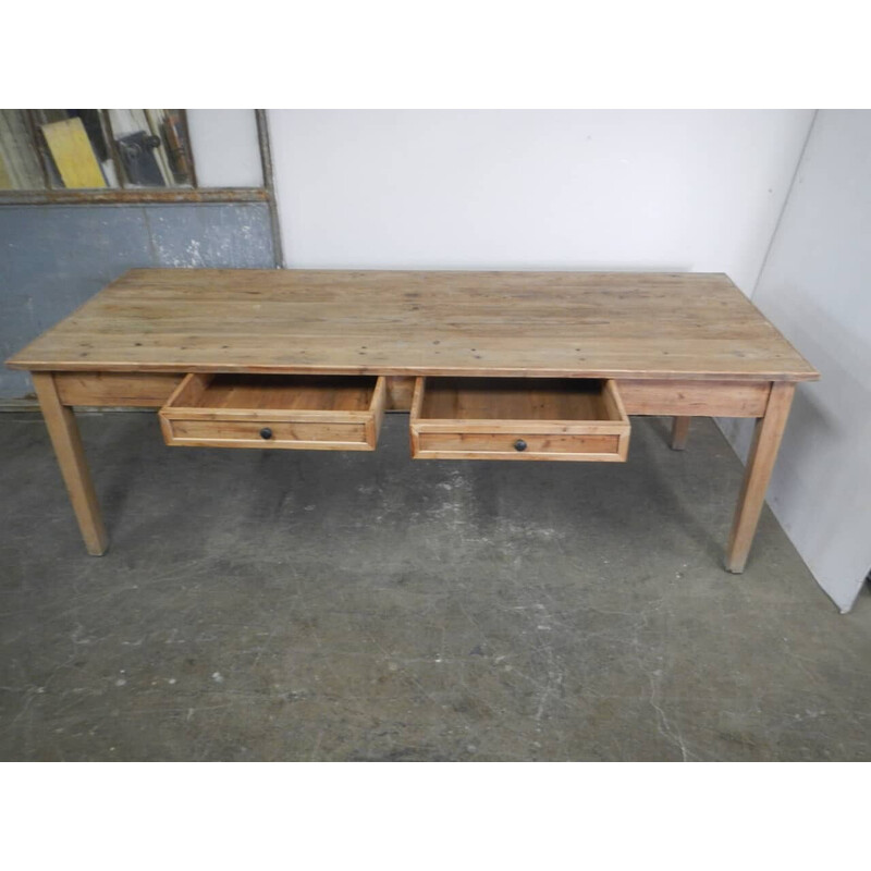 Mesa vintage de madera de abeto, años 60