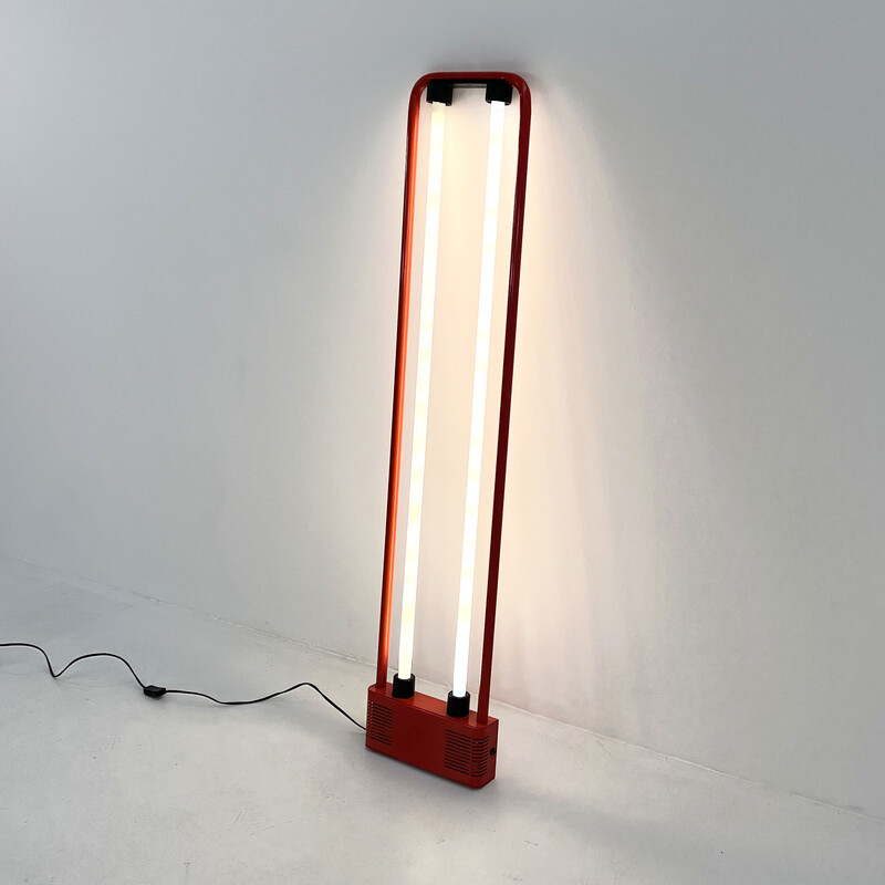 Vintage red Neon floor lamp by Gian N. Gigante for Zerbetto, 1980s