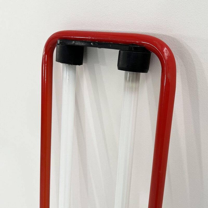 Vintage red Neon floor lamp by Gian N. Gigante for Zerbetto, 1980s